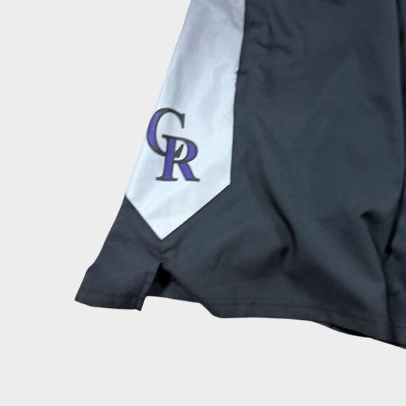 Nike Colorado Rockies Shorts Mens Large Black Purple MLB Dri-FIT Authentic Gear - Picture 3 of 7
